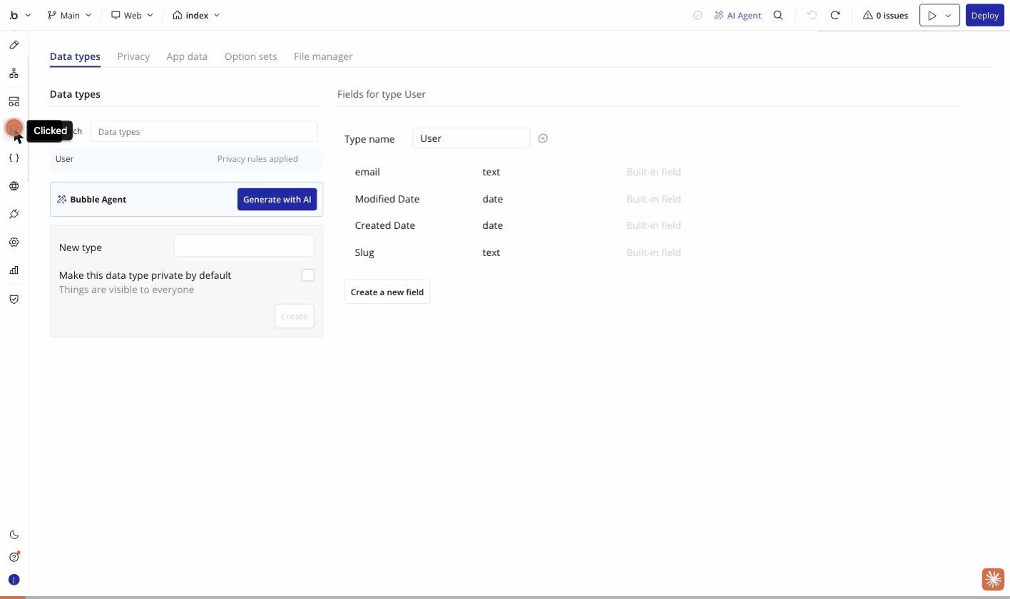 Bubble’s data and privacy settings from the published comparison